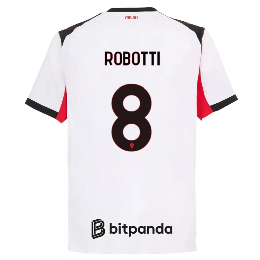 Danxen Kinderen Giovanni Robotti #8 Wit Zwart Uitshirt Uittenue 2025/26 T-Shirt