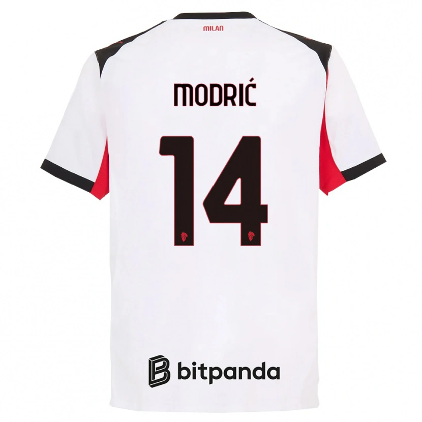 Danxen Kinderen Luka Modrić #14 Wit Zwart Uitshirt Uittenue 2025/26 T-Shirt