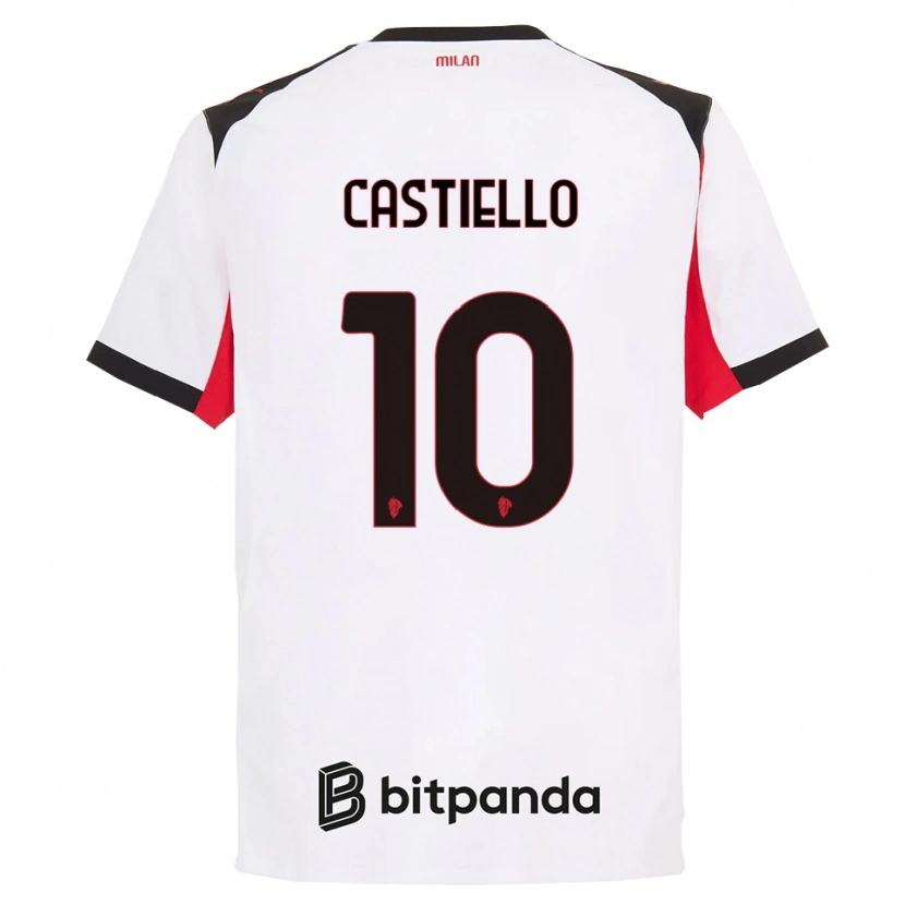 Danxen Kinderen Alex Castiello #10 Wit Zwart Uitshirt Uittenue 2025/26 T-Shirt