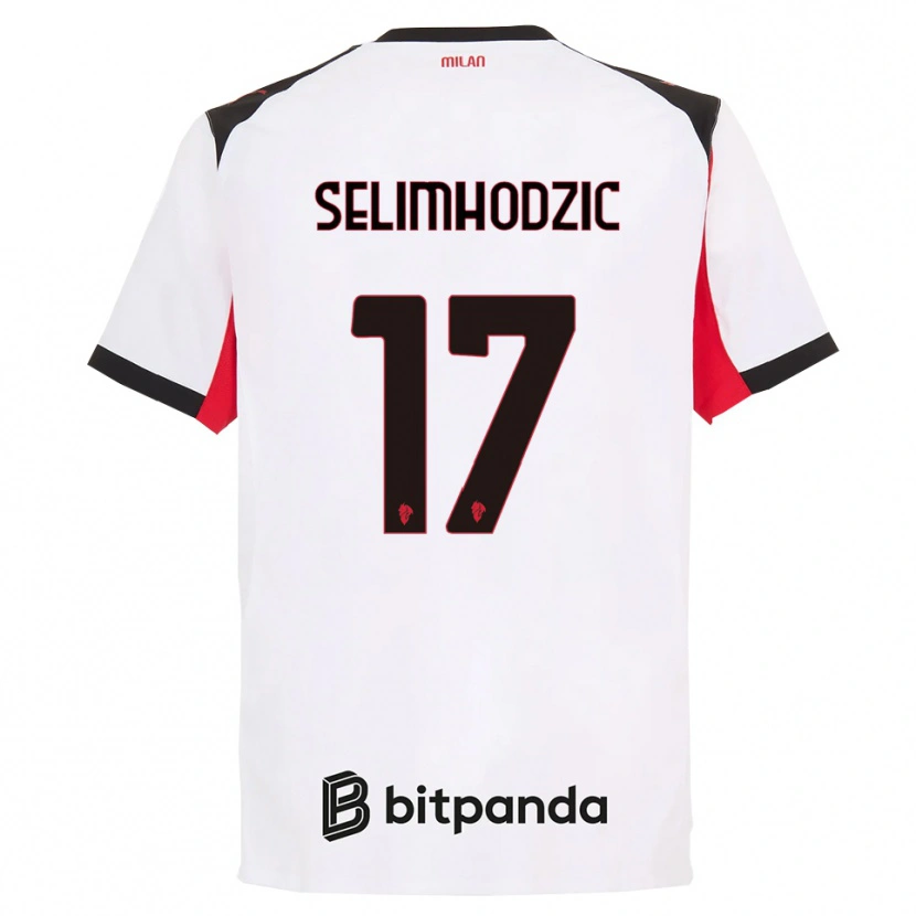 Danxen Kinderen Noa Selimhodzic #17 Wit Zwart Uitshirt Uittenue 2025/26 T-Shirt