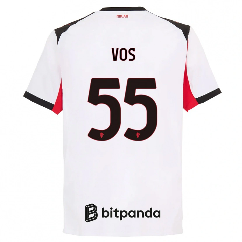 Danxen Kinderen Silvano Vos #55 Wit Zwart Uitshirt Uittenue 2025/26 T-Shirt