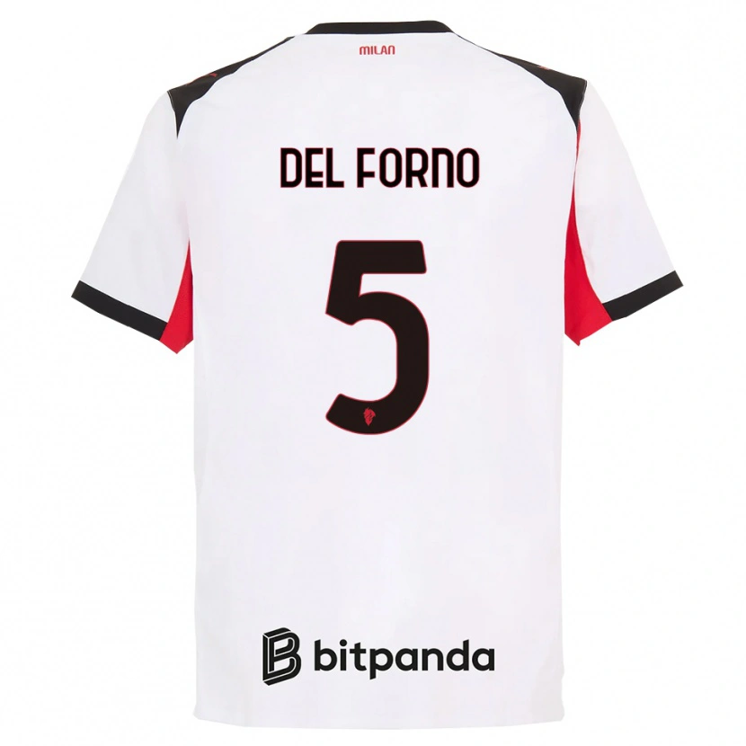 Danxen Kinderen Luca Del Forno #5 Wit Zwart Uitshirt Uittenue 2025/26 T-Shirt
