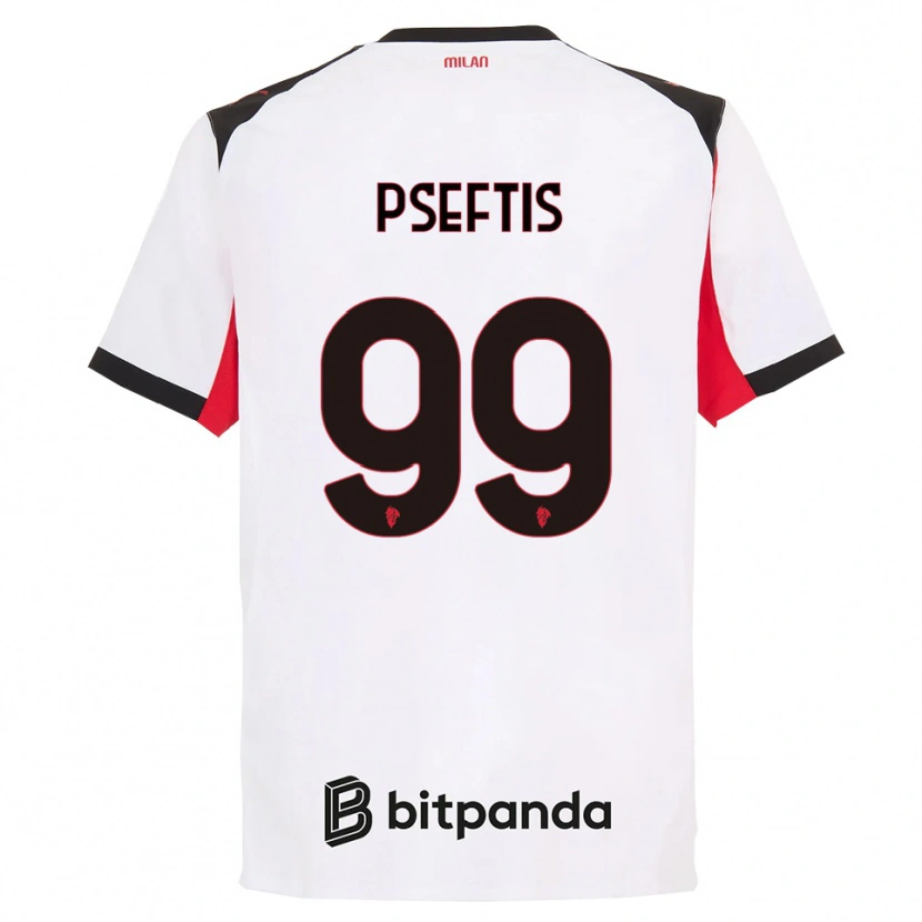 Danxen Kinderen Fotios Pseftis #99 Wit Zwart Uitshirt Uittenue 2025/26 T-Shirt