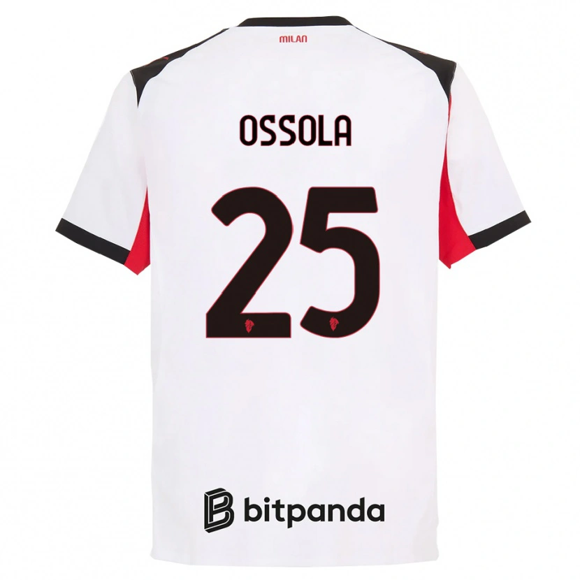 Danxen Kinderen Lorenzo Ossola #25 Wit Zwart Uitshirt Uittenue 2025/26 T-Shirt