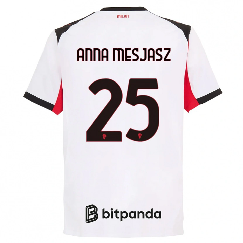 Danxen Kinderen Małgorzata Anna Mesjasz #25 Wit Zwart Uitshirt Uittenue 2025/26 T-Shirt