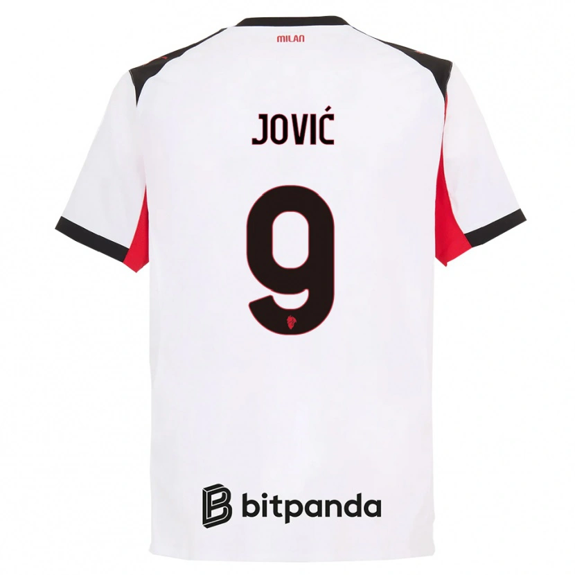 Danxen Kinderen Luka Jovic #9 Wit Zwart Uitshirt Uittenue 2025/26 T-Shirt