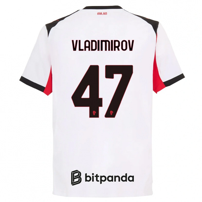 Danxen Kinderen Valeri Vladimirov #47 Wit Zwart Uitshirt Uittenue 2025/26 T-Shirt