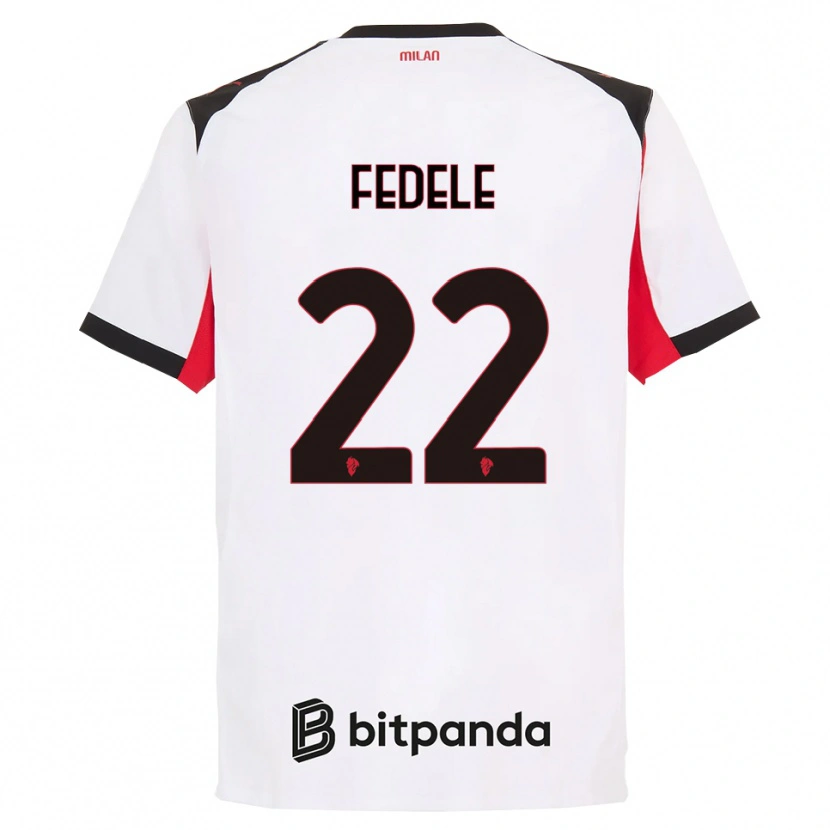 Danxen Kinderen Noemi Fedele #22 Wit Zwart Uitshirt Uittenue 2025/26 T-Shirt