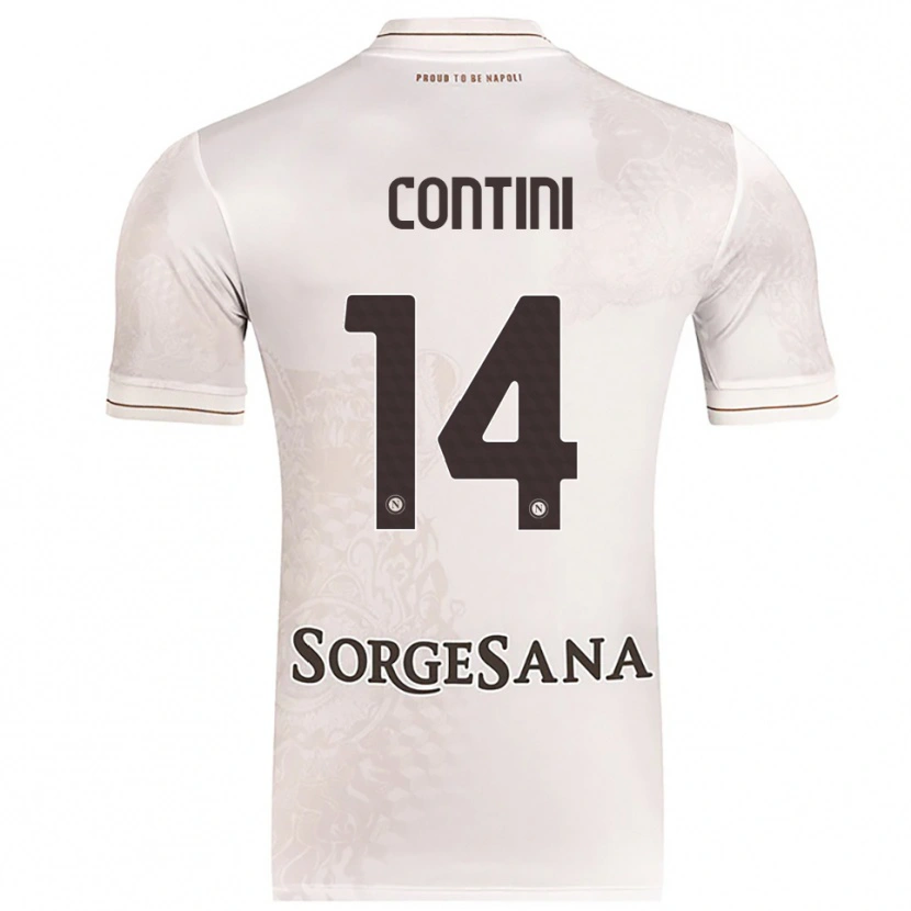 Danxen Kinderen Nikita Contini #14 Champagne Bruin Uitshirt Uittenue 2025/26 T-Shirt