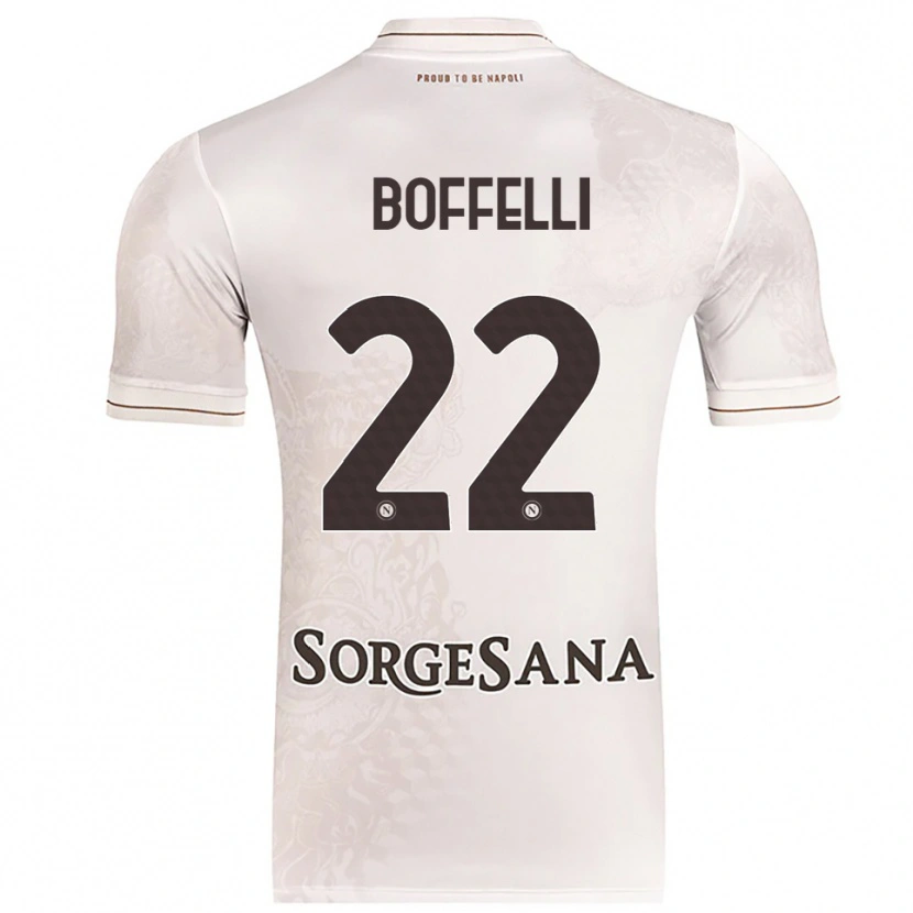Danxen Kinderen Valerio Boffelli #22 Champagne Bruin Uitshirt Uittenue 2025/26 T-Shirt