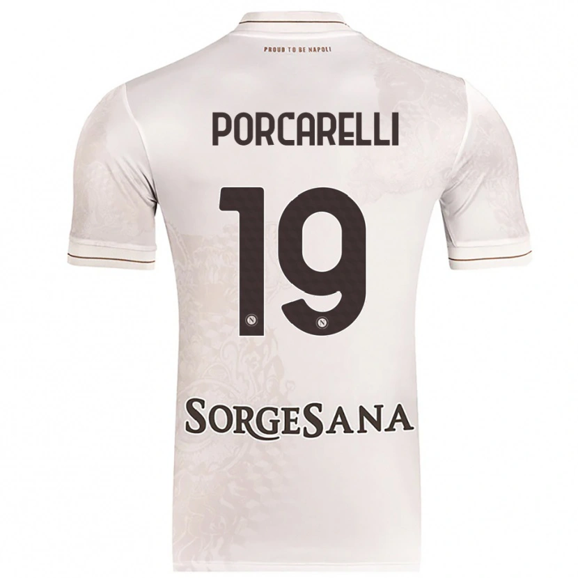 Danxen Kinderen Maddelena Porcarelli #19 Champagne Bruin Uitshirt Uittenue 2025/26 T-Shirt