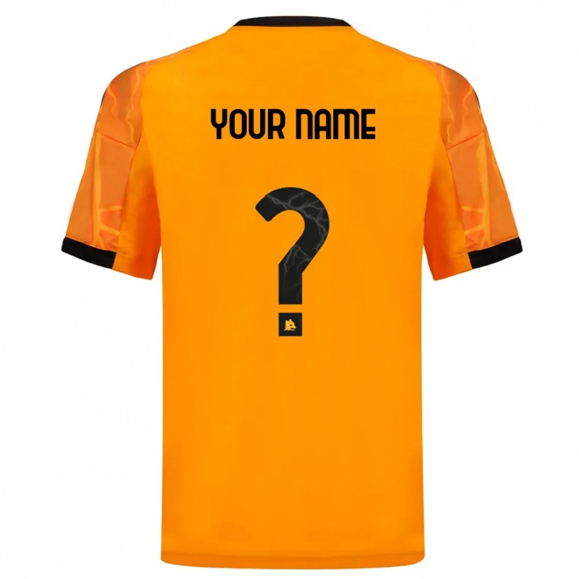 Danxen Kinderen Uw Naam #0 Oranje Zwart Uitshirt Uittenue 2025/26 T-Shirt