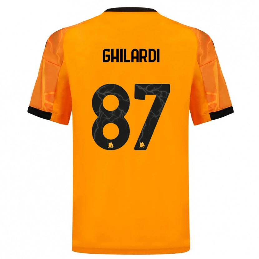Danxen Kinderen Daniele Ghilardi #87 Oranje Zwart Uitshirt Uittenue 2025/26 T-Shirt