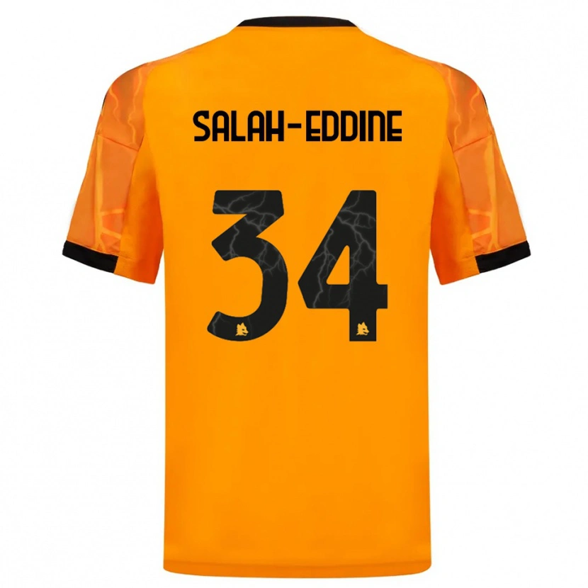 Danxen Kinderen Anass Salah-Eddine #34 Oranje Zwart Uitshirt Uittenue 2025/26 T-Shirt