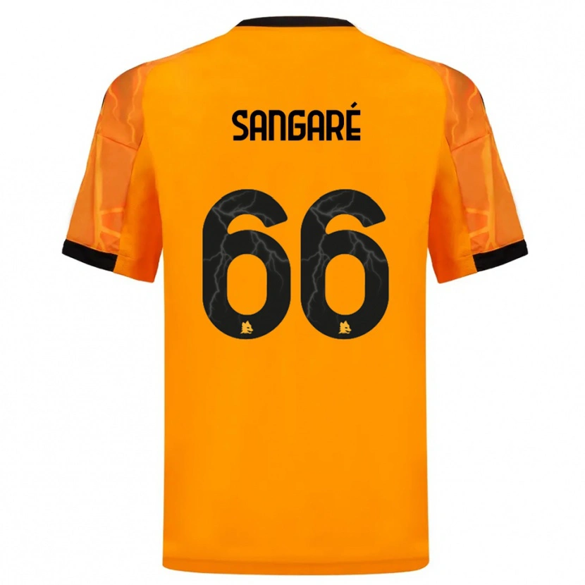 Danxen Kinderen Buba Sangaré #66 Oranje Zwart Uitshirt Uittenue 2025/26 T-Shirt