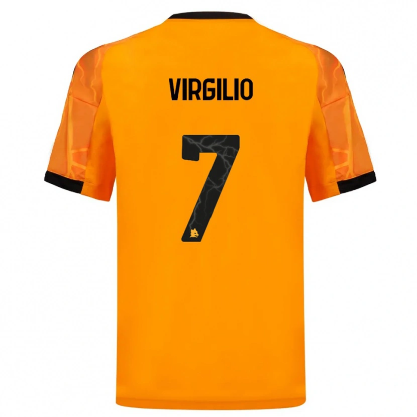 Danxen Kinderen Cristian Virgilio #7 Oranje Zwart Uitshirt Uittenue 2025/26 T-Shirt