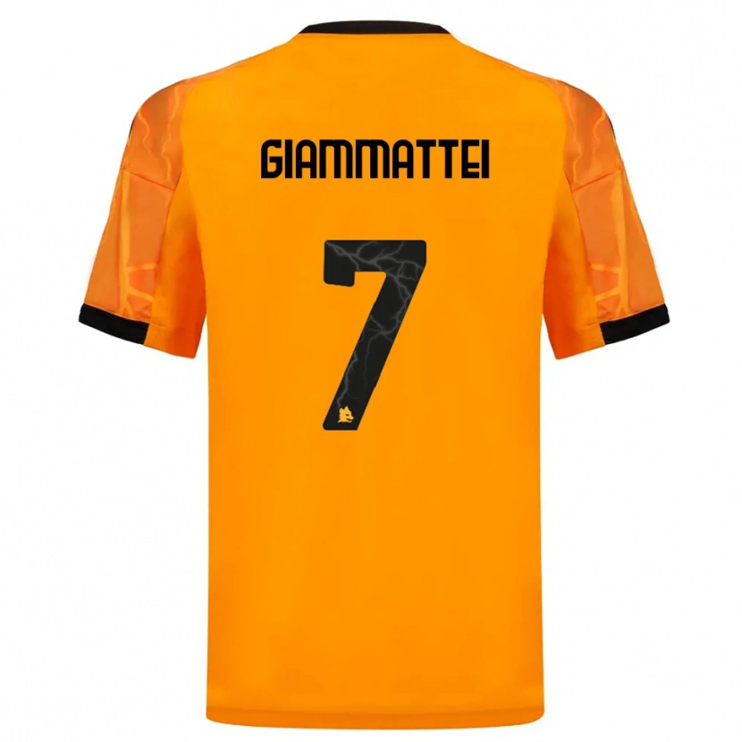 Danxen Kinderen Gioele Giammattei #7 Oranje Zwart Uitshirt Uittenue 2025/26 T-Shirt