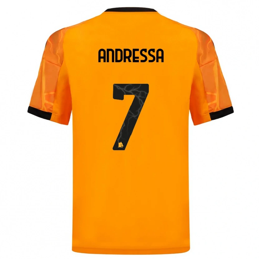 Danxen Kinderen Andressa #7 Oranje Zwart Uitshirt Uittenue 2025/26 T-Shirt