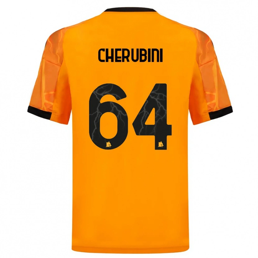 Danxen Kinderen Luigi Cherubini #64 Oranje Zwart Uitshirt Uittenue 2025/26 T-Shirt