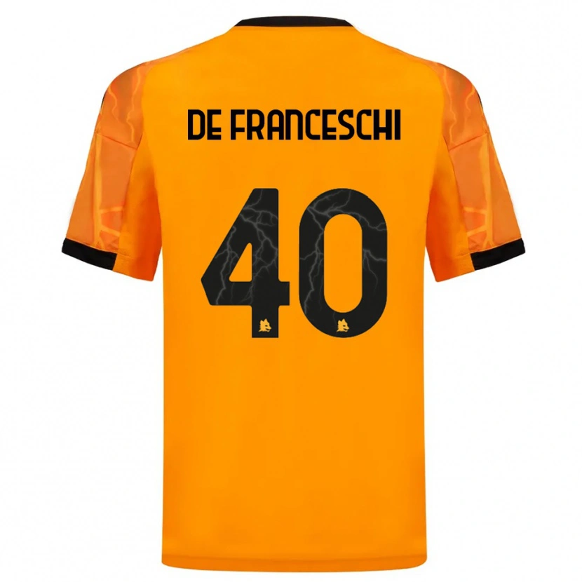 Danxen Kinderen Leonardo De Franceschi #40 Oranje Zwart Uitshirt Uittenue 2025/26 T-Shirt