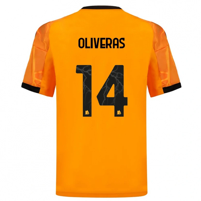 Danxen Kinderen Jan Oliveras #14 Oranje Zwart Uitshirt Uittenue 2025/26 T-Shirt