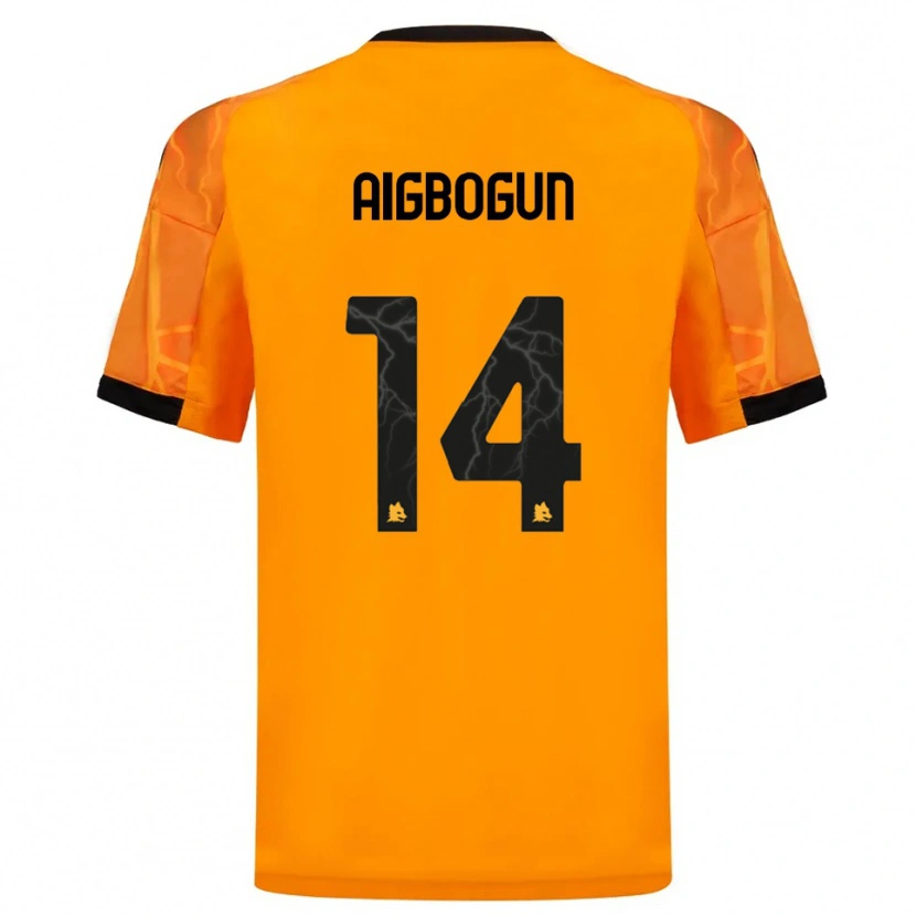 Danxen Kinderen Eseosa Aigbogun #14 Oranje Zwart Uitshirt Uittenue 2025/26 T-Shirt