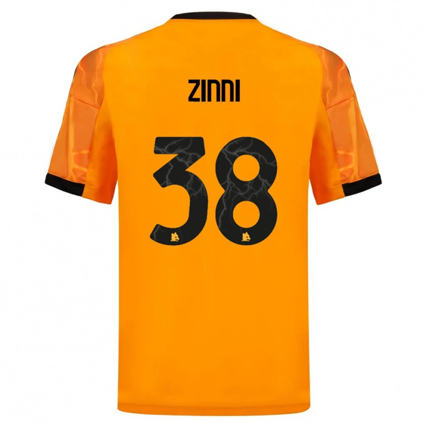 Danxen Kinderen Raul Zinni #38 Oranje Zwart Uitshirt Uittenue 2025/26 T-Shirt
