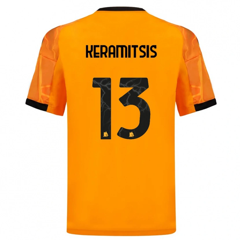 Danxen Kinderen Dimitrios Keramitsis #13 Oranje Zwart Uitshirt Uittenue 2025/26 T-Shirt