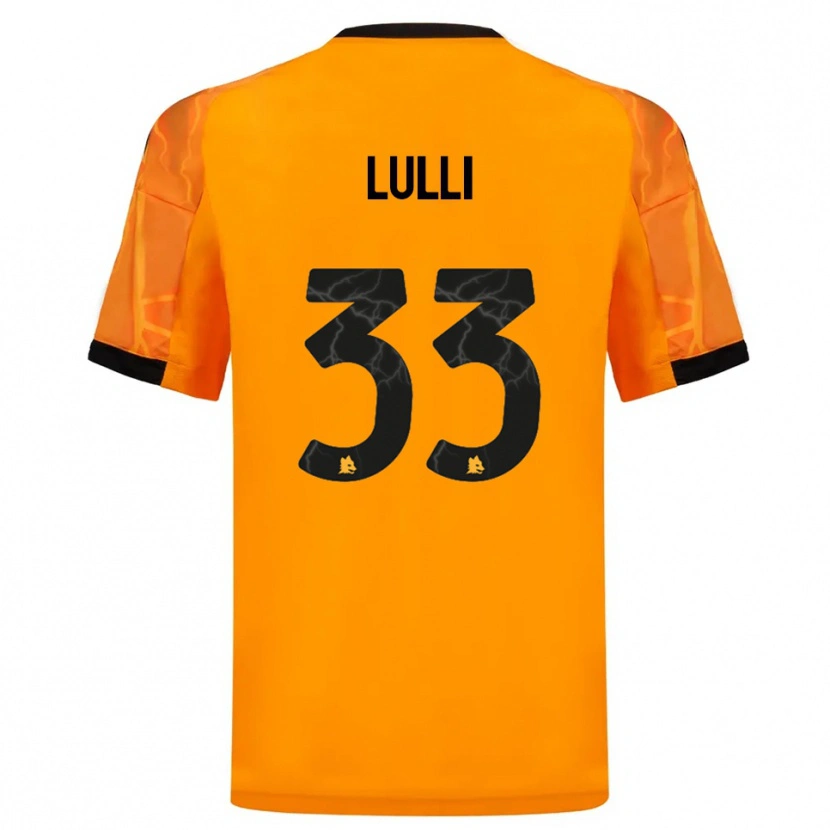 Danxen Kinderen Emanuele Lulli #33 Oranje Zwart Uitshirt Uittenue 2025/26 T-Shirt