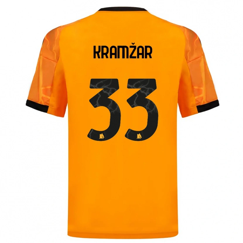 Danxen Kinderen Zara Kramžar #33 Oranje Zwart Uitshirt Uittenue 2025/26 T-Shirt