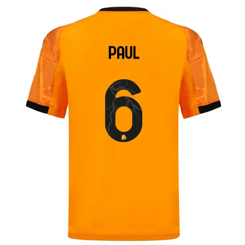 Danxen Kinderen Daniele Paul #6 Oranje Zwart Uitshirt Uittenue 2025/26 T-Shirt