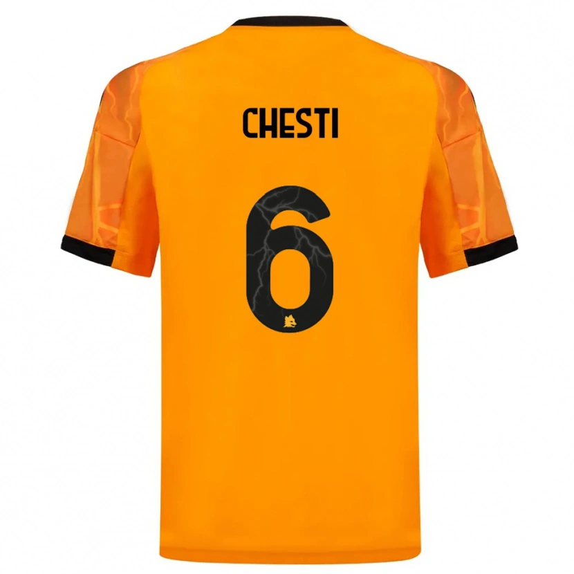 Danxen Kinderen Francesco Chesti #6 Oranje Zwart Uitshirt Uittenue 2025/26 T-Shirt