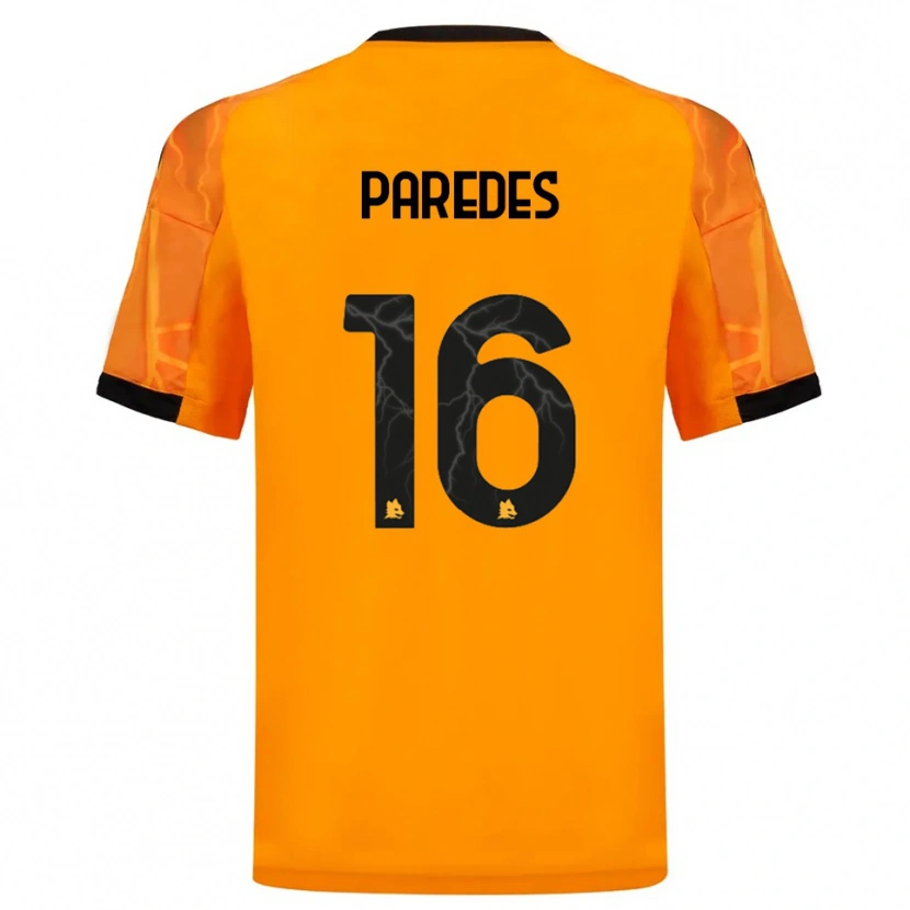 Danxen Kinderen Leandro Paredes #16 Oranje Zwart Uitshirt Uittenue 2025/26 T-Shirt