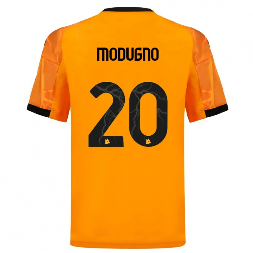 Danxen Kinderen Emanuele Modugno #20 Oranje Zwart Uitshirt Uittenue 2025/26 T-Shirt