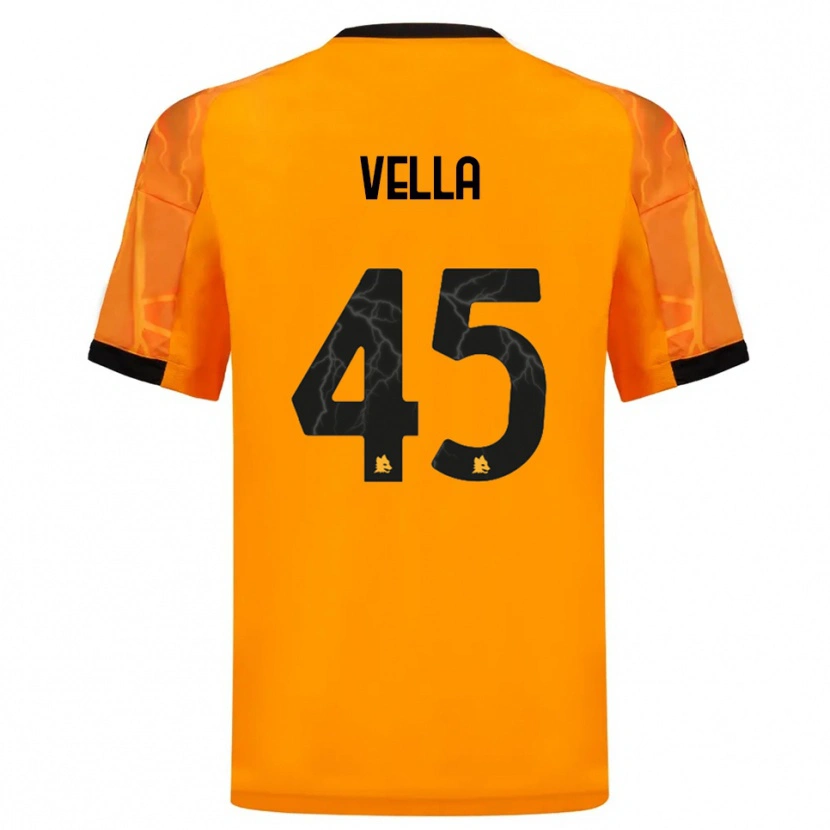 Danxen Kinderen Tancredi Vella #45 Oranje Zwart Uitshirt Uittenue 2025/26 T-Shirt