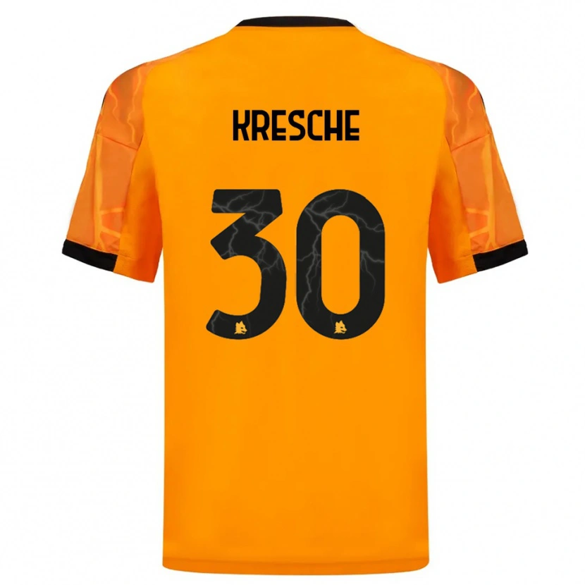 Danxen Kinderen Isabella Kresche #30 Oranje Zwart Uitshirt Uittenue 2025/26 T-Shirt