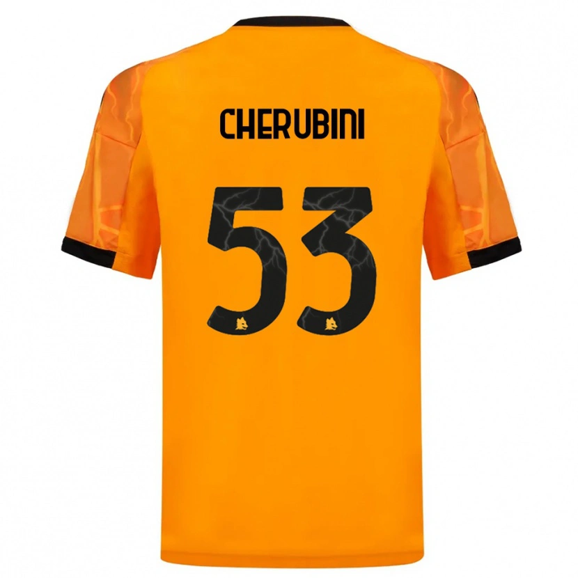 Danxen Kinderen Martina Cherubini #53 Oranje Zwart Uitshirt Uittenue 2025/26 T-Shirt