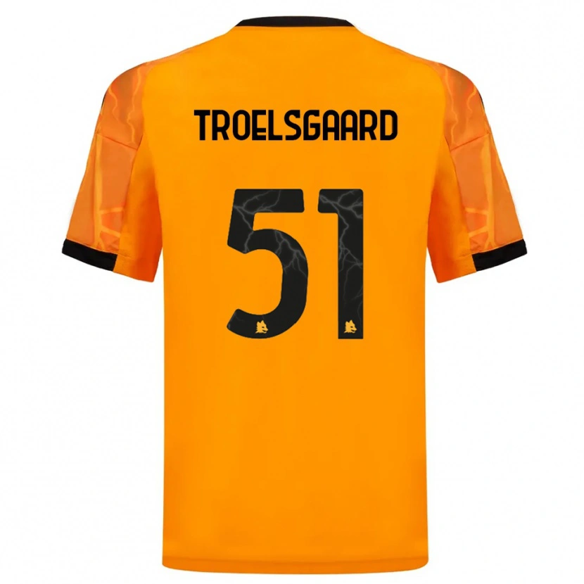 Danxen Kinderen Sanne Troelsgaard Nielsen #51 Oranje Zwart Uitshirt Uittenue 2025/26 T-Shirt