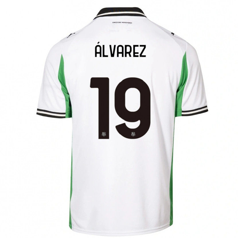 Danxen Kinderen Agustín Álvarez #19 Wit Groen Zwart Uitshirt Uittenue 2025/26 T-Shirt