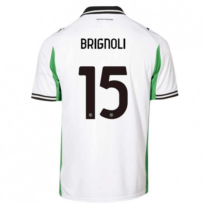 Danxen Kinderen Benedetta Brignoli #15 Wit Groen Zwart Uitshirt Uittenue 2025/26 T-Shirt
