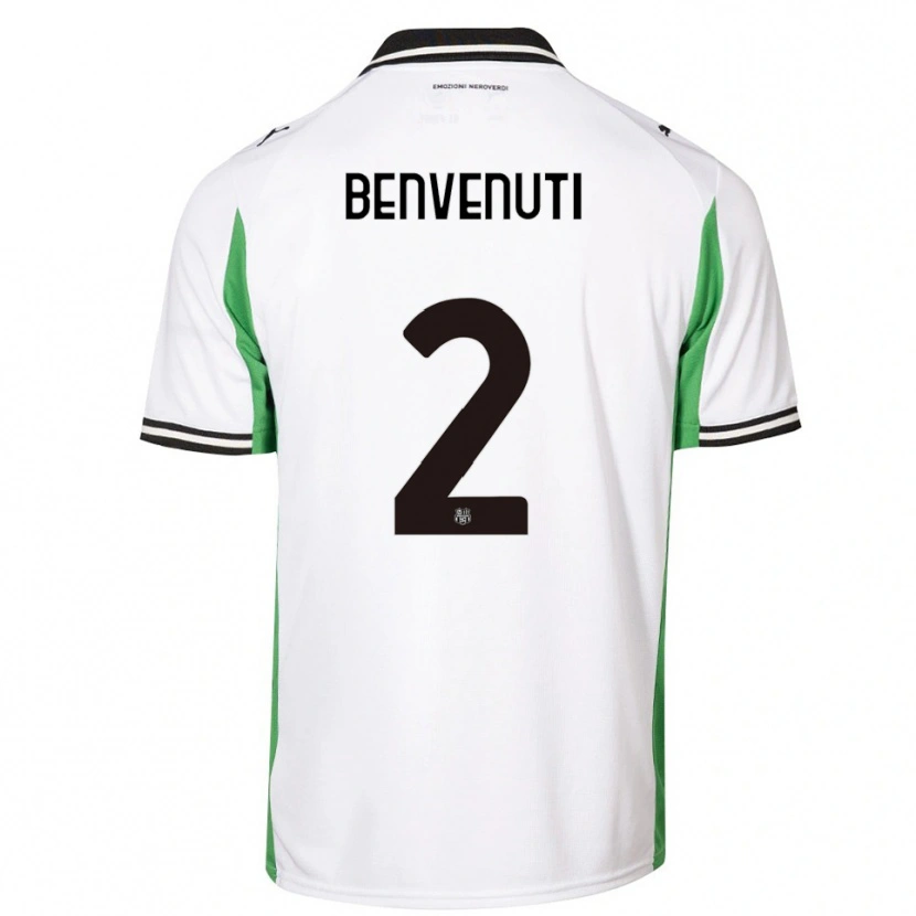 Danxen Kinderen Giacomo Benvenuti #2 Wit Groen Zwart Uitshirt Uittenue 2025/26 T-Shirt