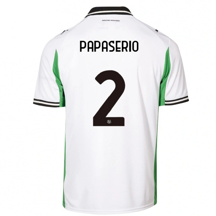 Danxen Kinderen Gabriele Papaserio #2 Wit Groen Zwart Uitshirt Uittenue 2025/26 T-Shirt