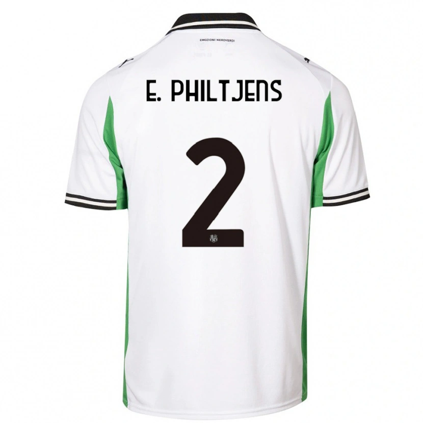 Danxen Kinderen Davina Brigitte E. Philtjens #2 Wit Groen Zwart Uitshirt Uittenue 2025/26 T-Shirt