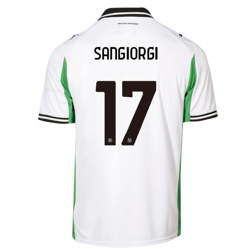 Danxen Kinderen Federico Sangiorgi #17 Wit Groen Zwart Uitshirt Uittenue 2025/26 T-Shirt