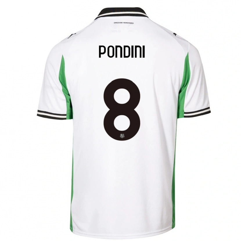 Danxen Kinderen Giada Pondini #8 Wit Groen Zwart Uitshirt Uittenue 2025/26 T-Shirt