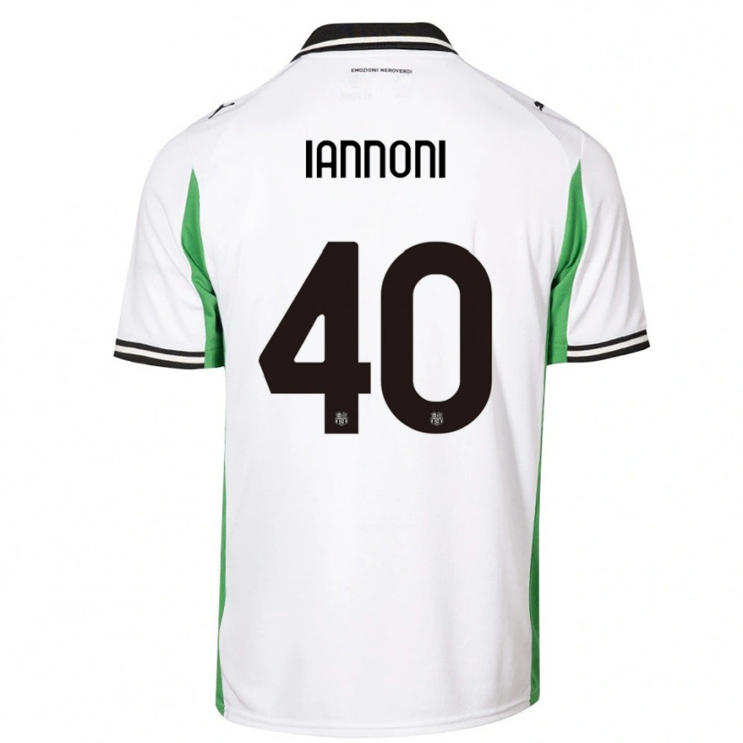 Danxen Kinderen Edoardo Iannoni #40 Wit Groen Zwart Uitshirt Uittenue 2025/26 T-Shirt