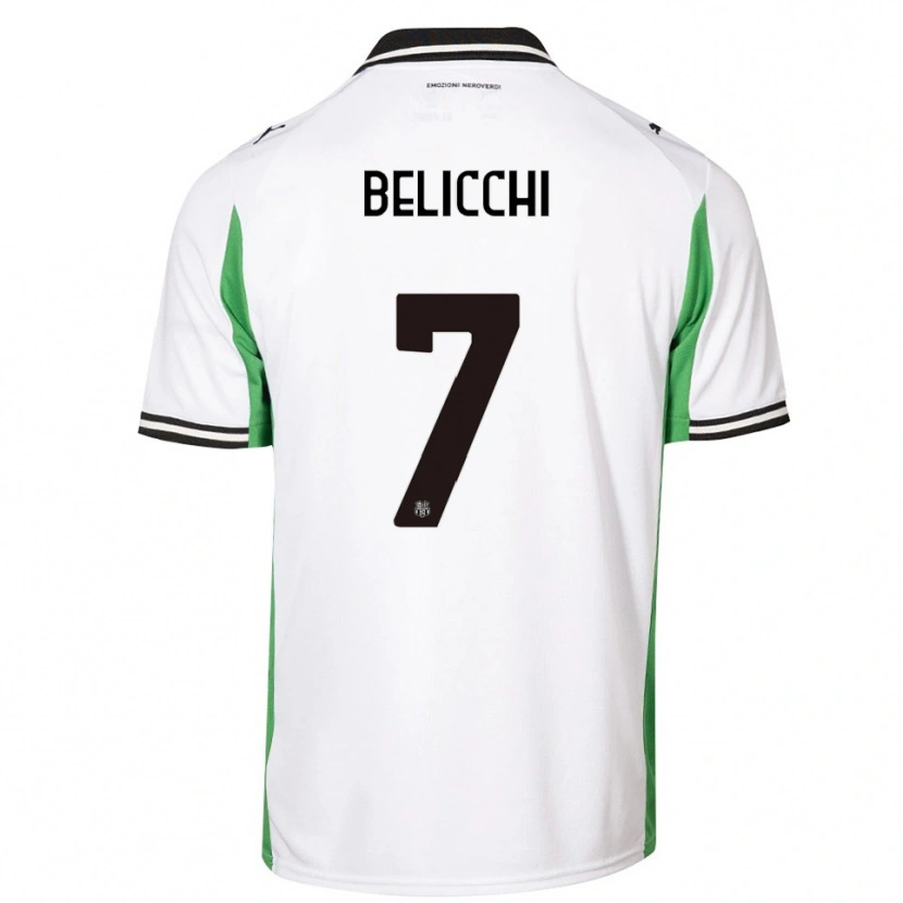 Danxen Kinderen Gianmarco Belicchi #7 Wit Groen Zwart Uitshirt Uittenue 2025/26 T-Shirt