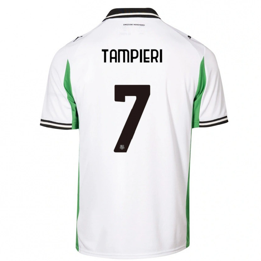 Danxen Kinderen Diego Tampieri #7 Wit Groen Zwart Uitshirt Uittenue 2025/26 T-Shirt