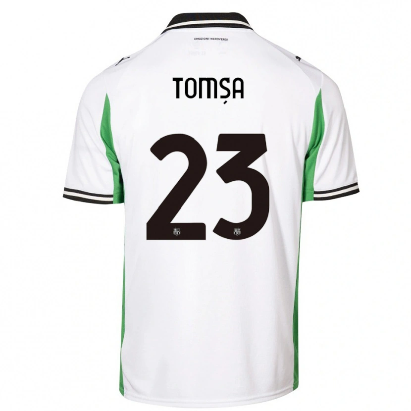 Danxen Kinderen Troy Tomșa #23 Wit Groen Zwart Uitshirt Uittenue 2025/26 T-Shirt
