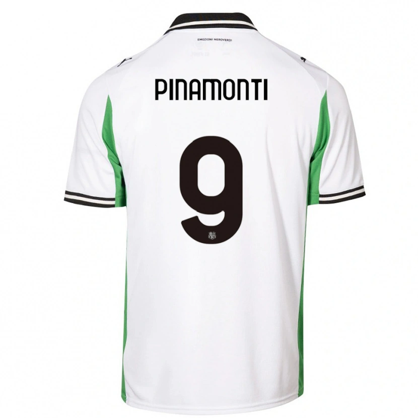 Danxen Kinderen Andrea Pinamonti #9 Wit Groen Zwart Uitshirt Uittenue 2025/26 T-Shirt